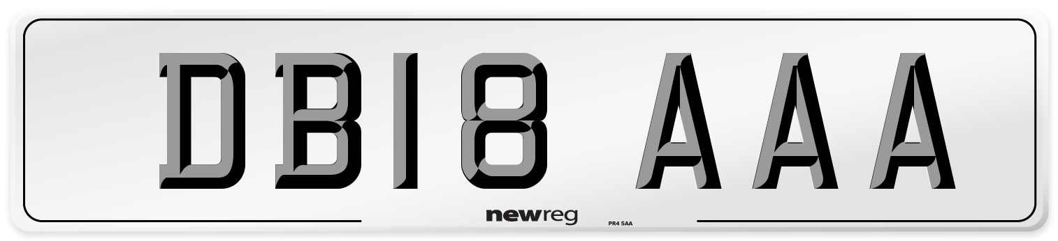 DB18 AAA Number Plate from New Reg